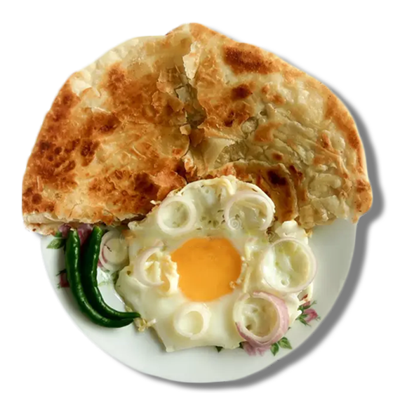 Egg plate with paratha